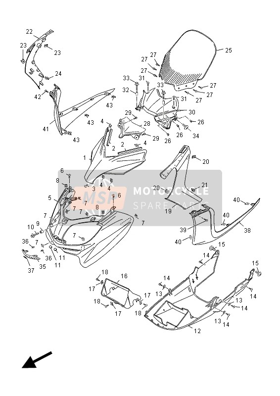 Yamaha YP125R 2013 Windshield for a 2013 Yamaha YP125R